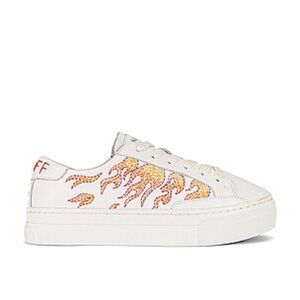 NIB Soludos Hot Stuff Ibiza Leather Lace Up Platform Sneakers White Multi Sz 7